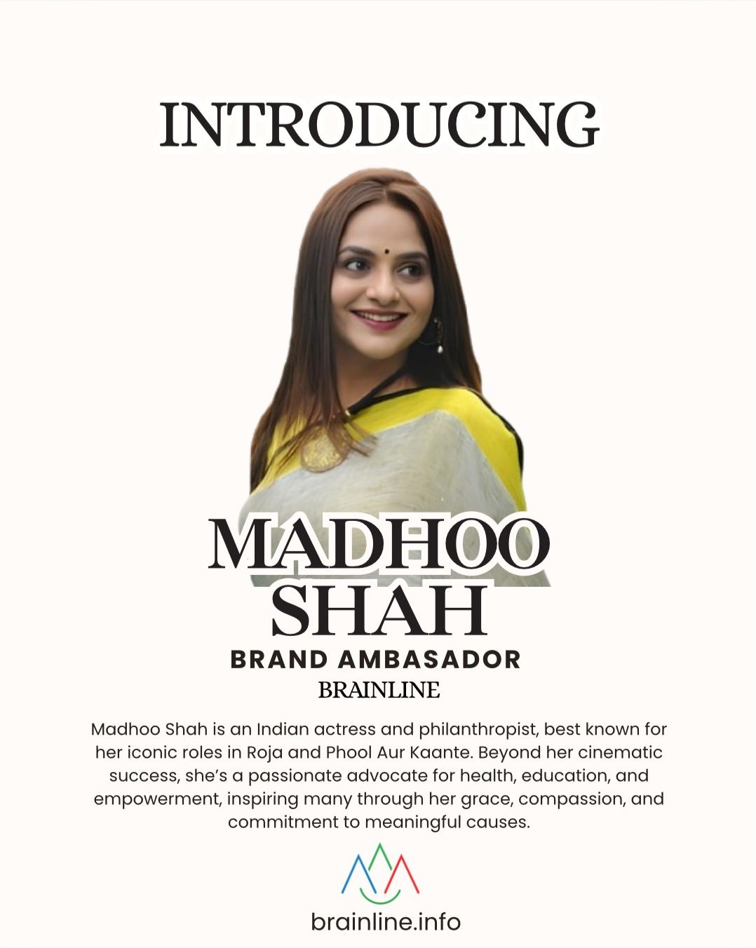 Madhoo Shah with Brainline Brand Ambassador